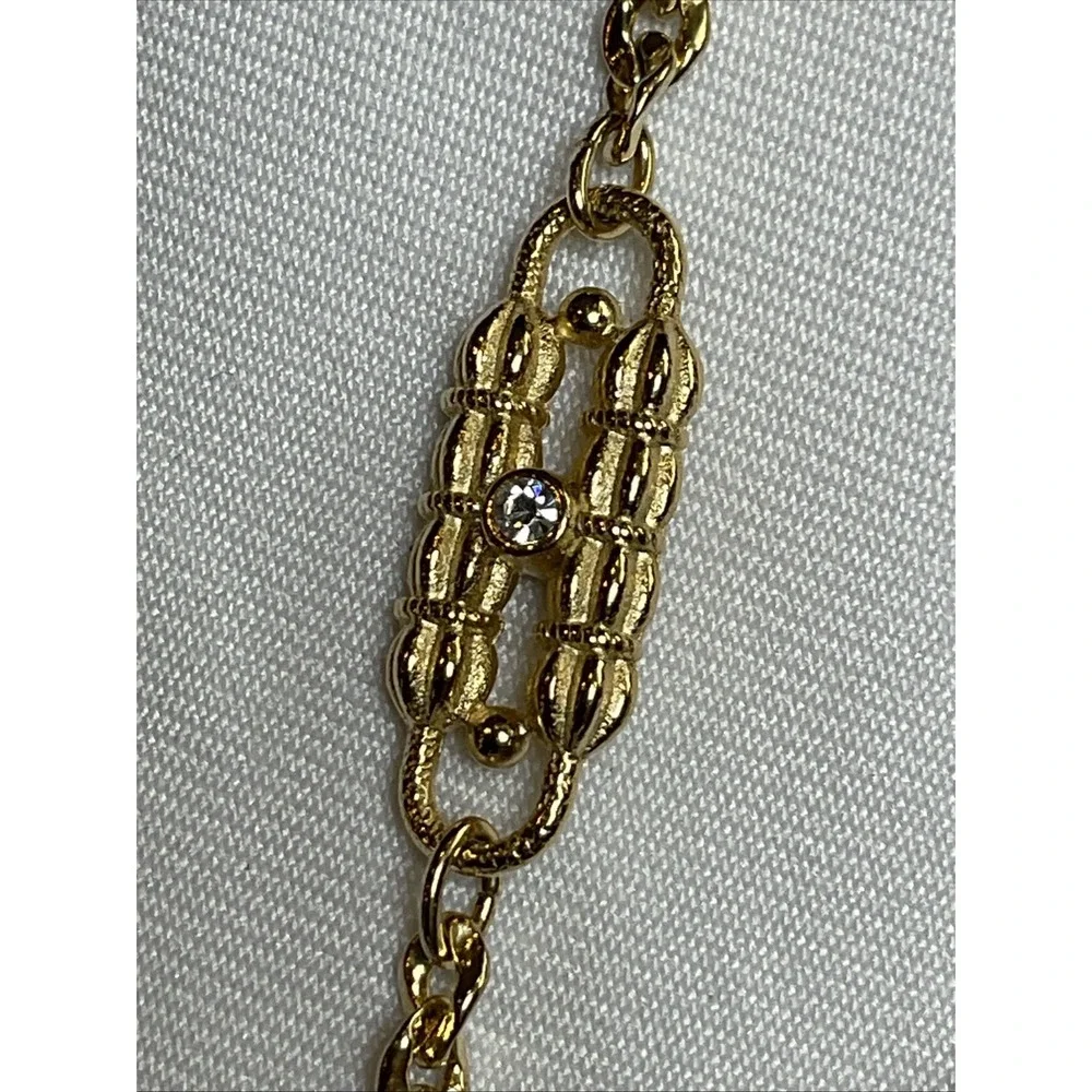 Camrose & Kross JBK Jackie Kennedy Gold Toned XL Paperclip Necklace Crystals box